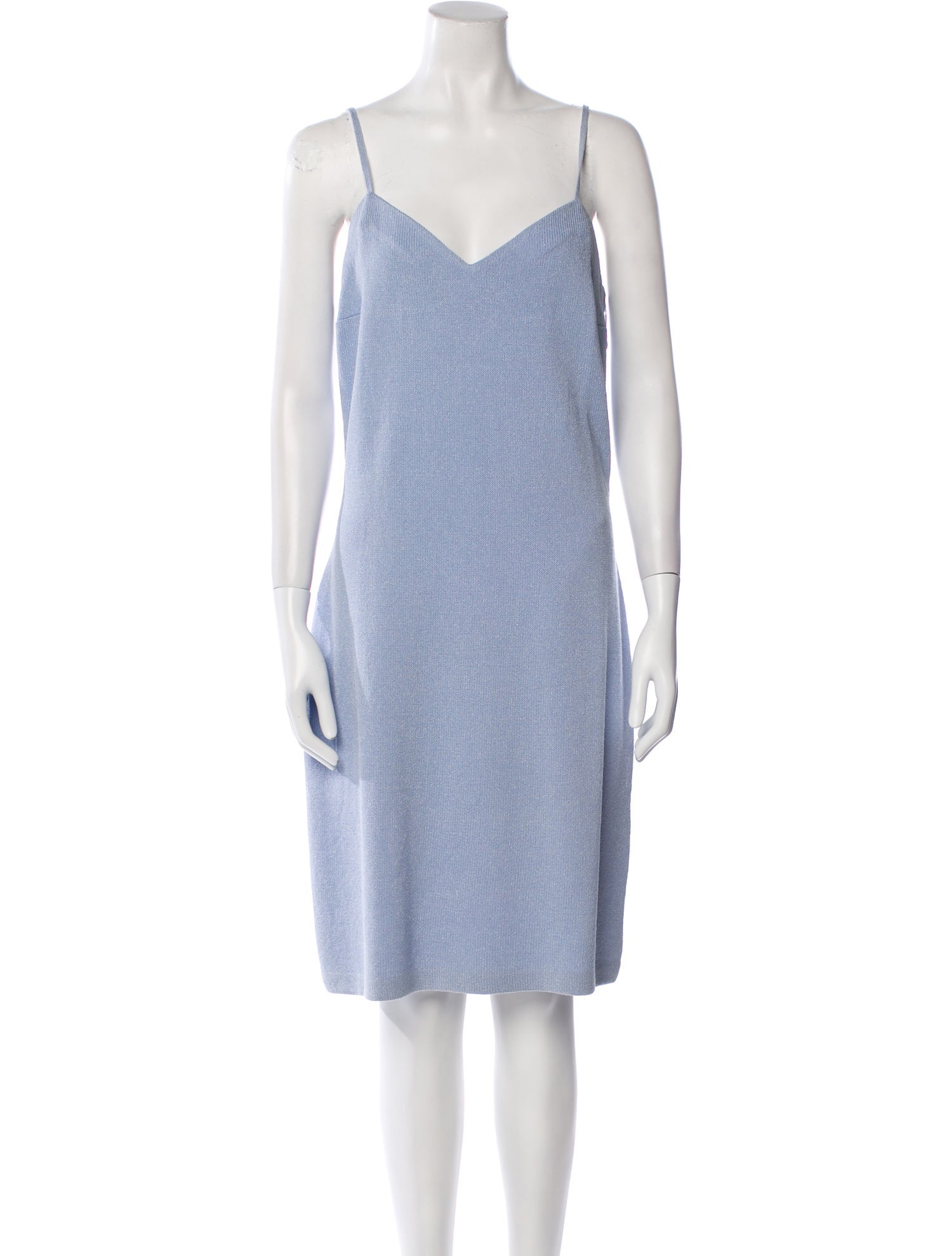 St. John Evening V-Neck Knee-Length Dress
