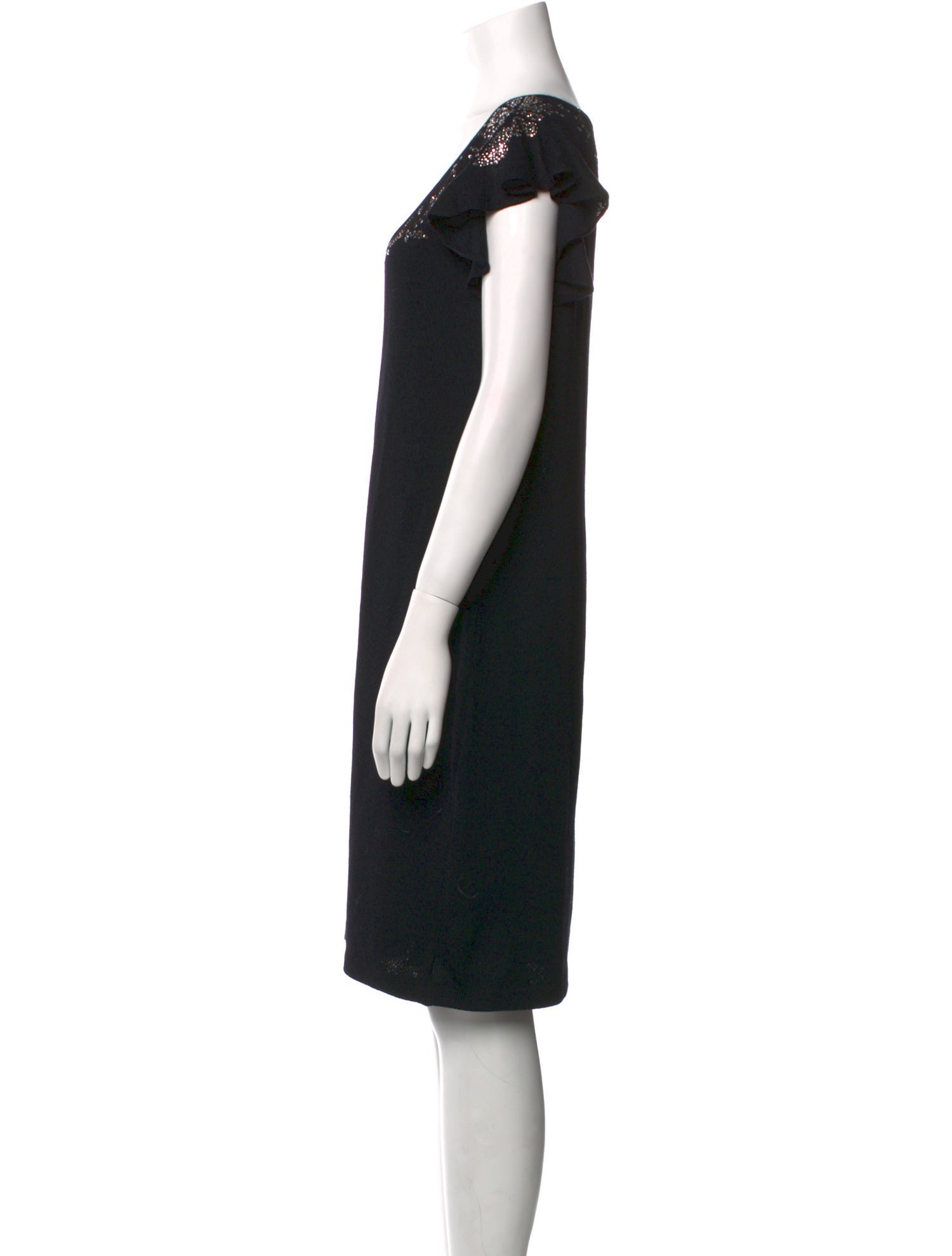 St. John Evening V-Neck Knee-Length Dress