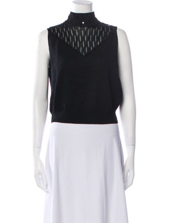 St. John Evening Wool Mock Neck Crop Top