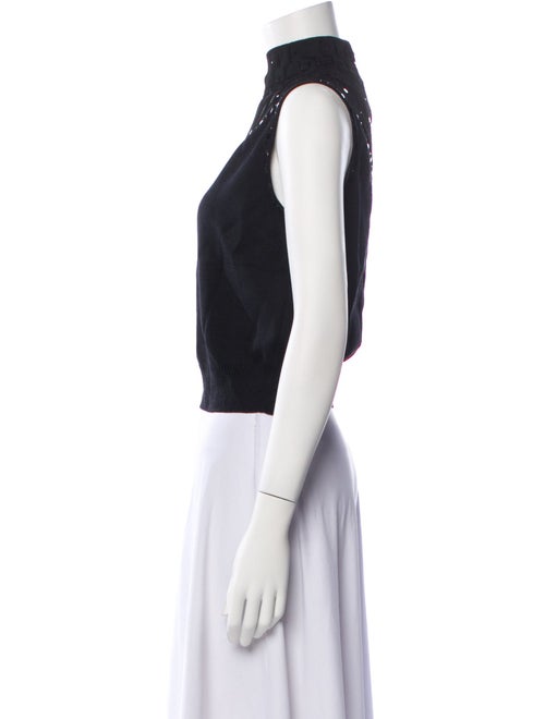 St. John Evening Wool Mock Neck Crop Top