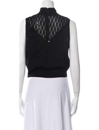 St. John Evening Wool Mock Neck Crop Top