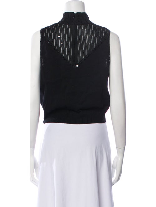 St. John Evening Wool Mock Neck Crop Top