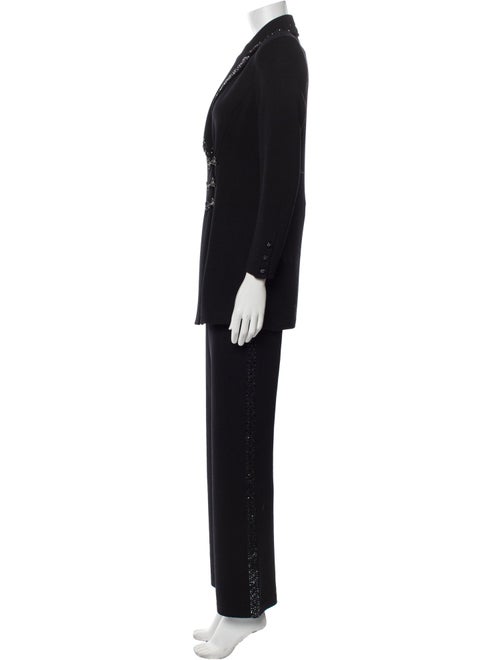St. John Evening Wool Studded Accents Pantsuit