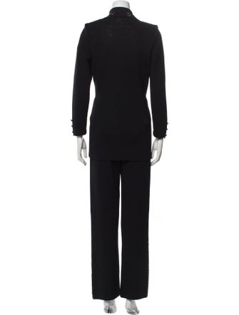 St. John Evening Wool Studded Accents Pantsuit