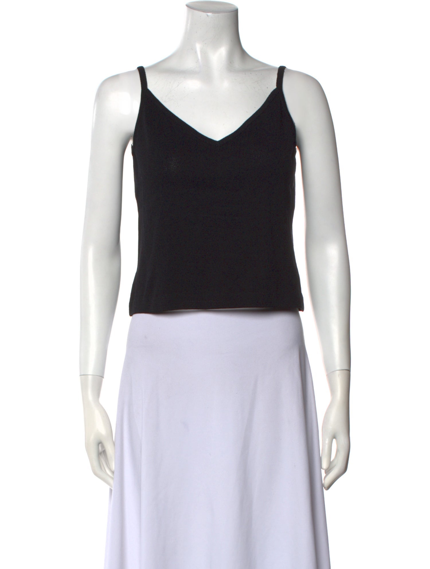 St. John Evening V-Neck Sleeveless Crop Top