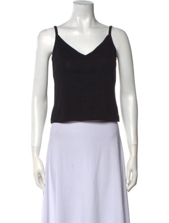 St. John Evening V-Neck Sleeveless Crop Top