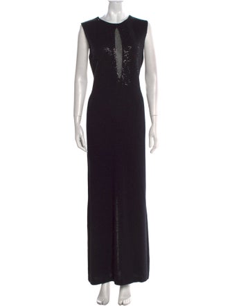 St. John Evening Crew Neck Long Dress