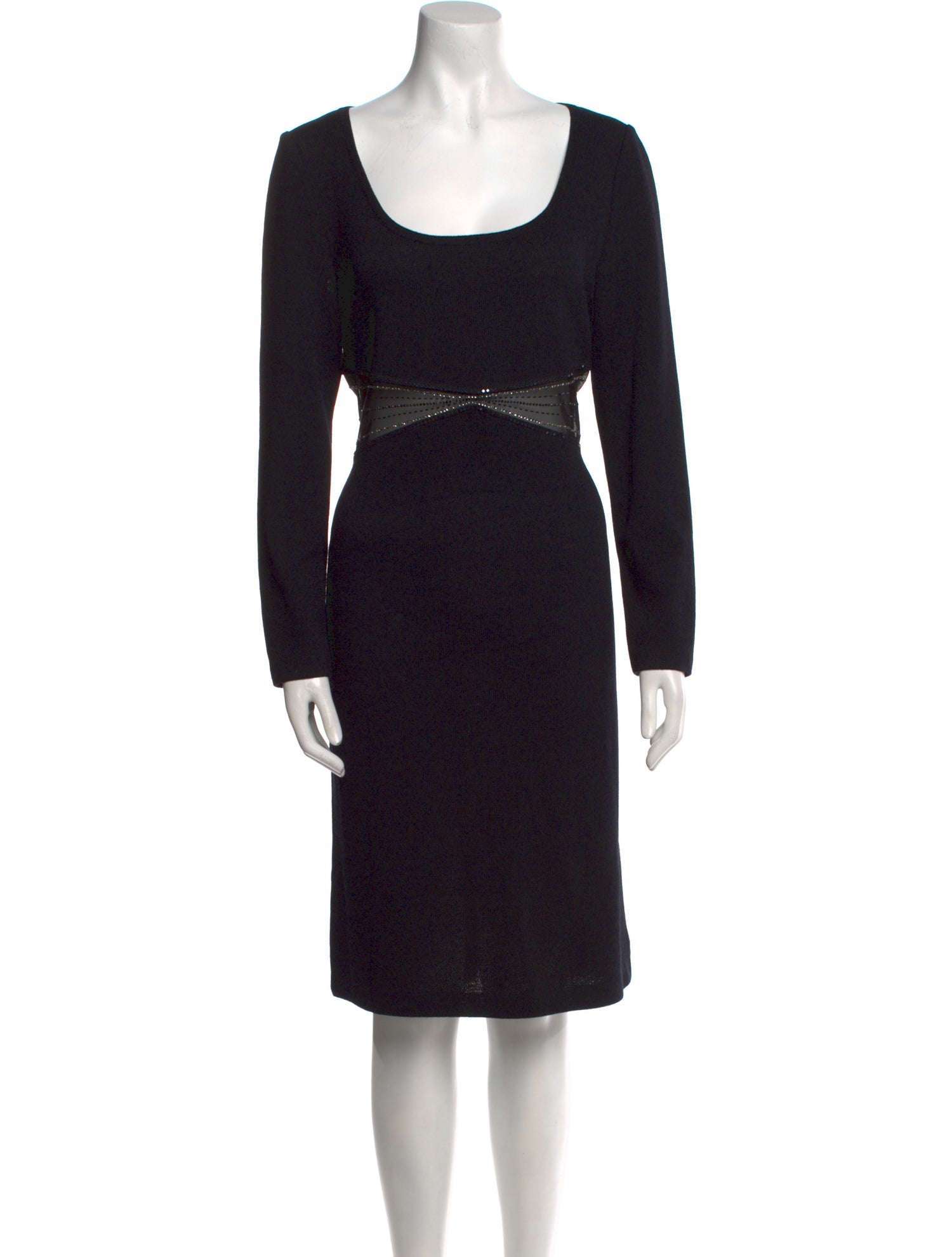 St. John Evening Scoop Neck Midi Length Dress