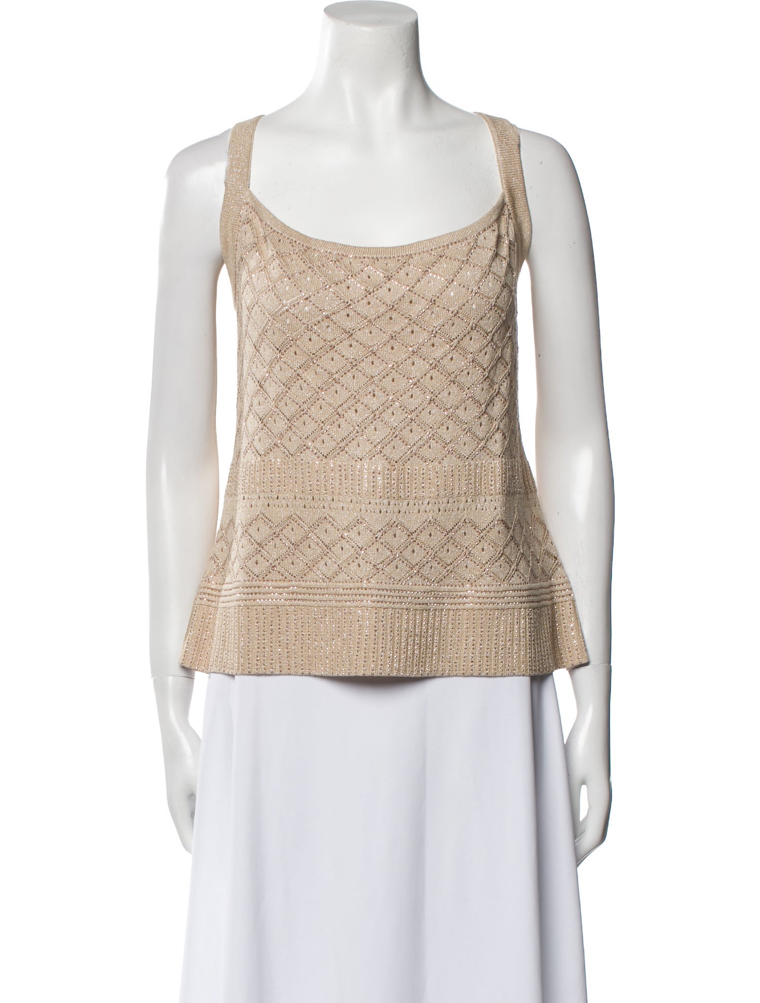 St. John Evening Scoop Neck Sleeveless Top