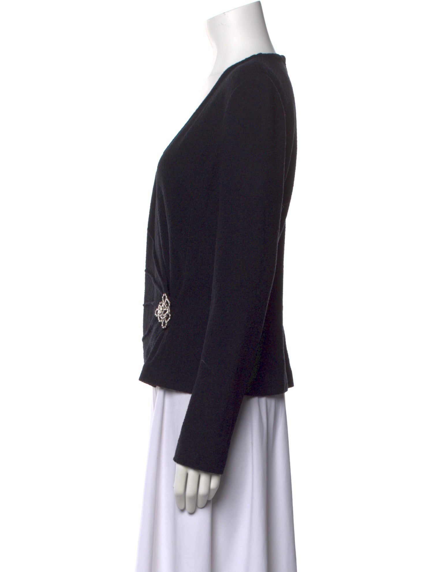 St. John Evening V-Neck Long Sleeve Blouse