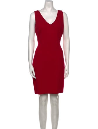 St. John Evening V-Neck Mini Dress