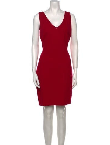 St. John Evening Dresses V-Neck Mini Dress US 0 | XS