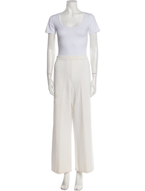 St. John Evening Wool Polka Dot Print Pant Set