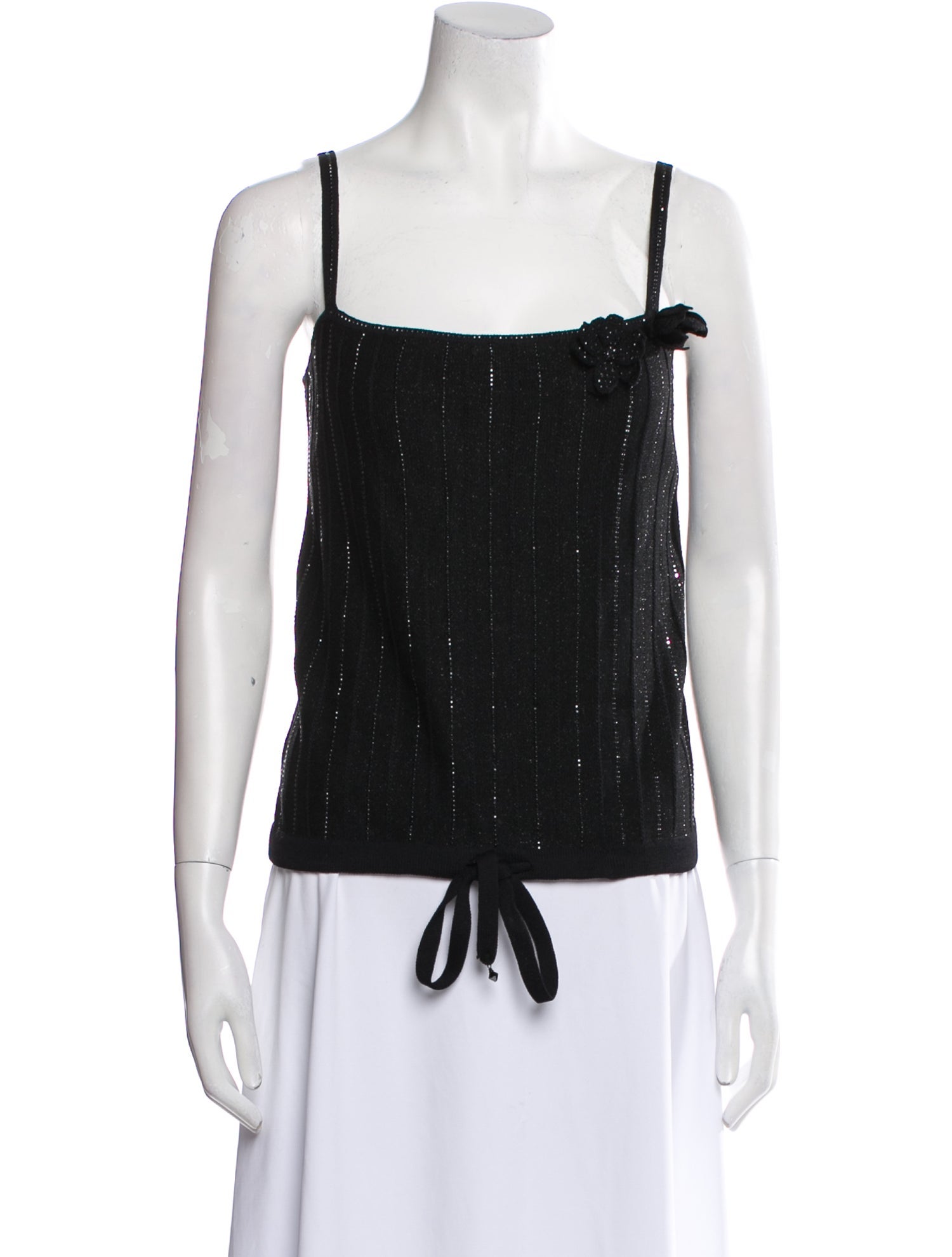 St. John Evening Square Neckline Sleeveless Top