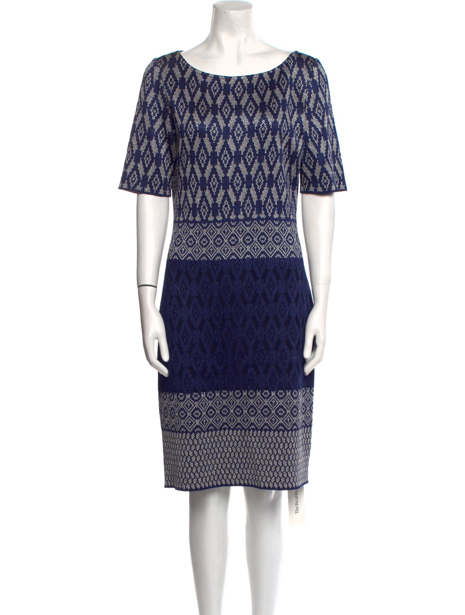 St. John Evening Printed Knee-Length Dress