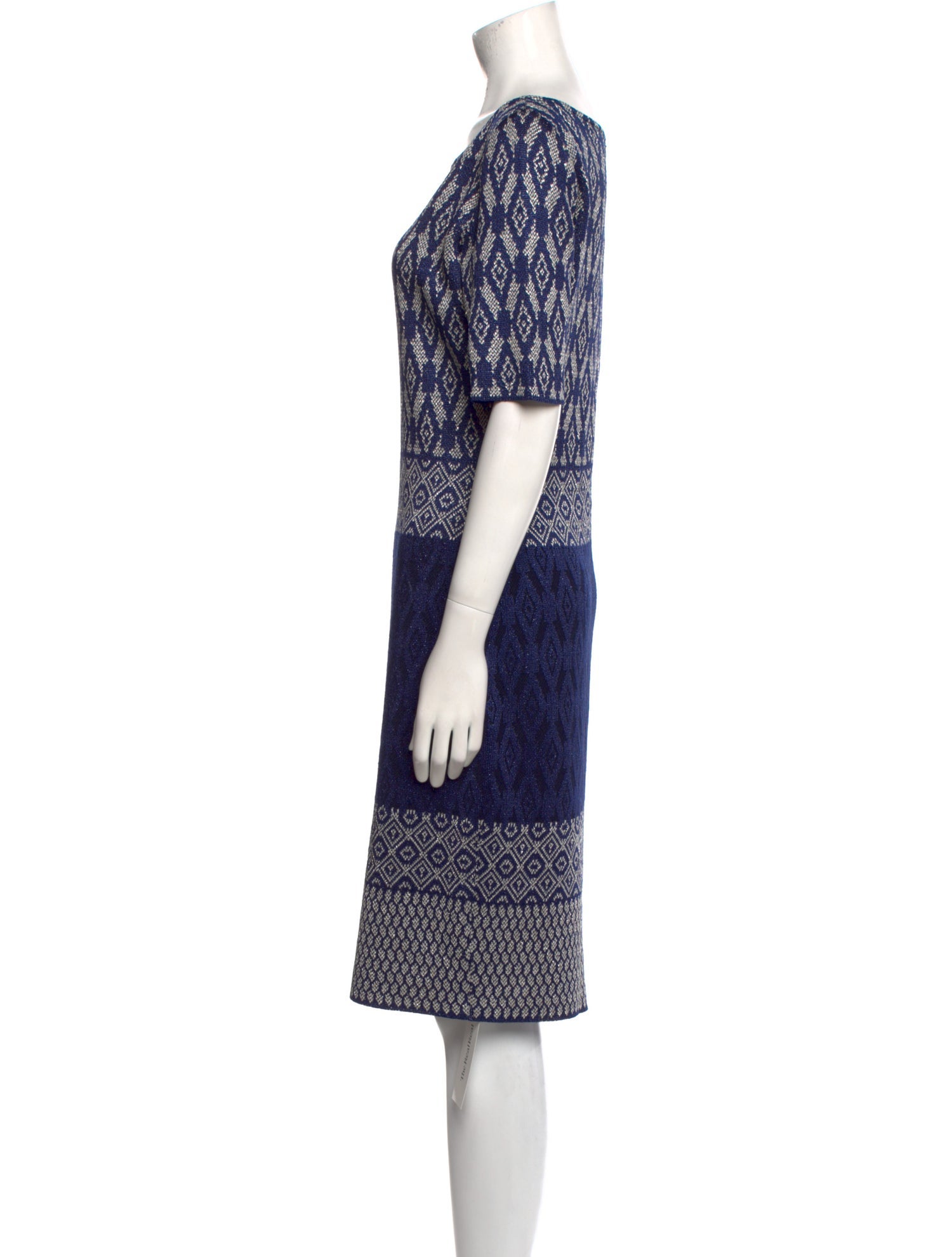 St. John Evening Printed Knee-Length Dress