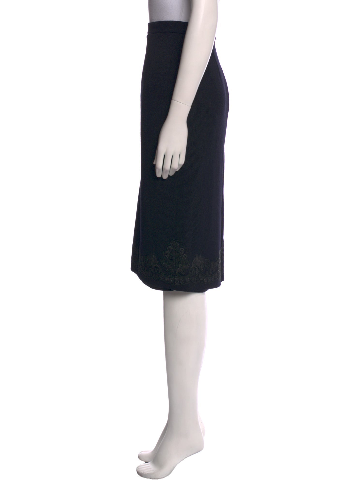 St. John Evening Studded Accents Knee-Length Skirt