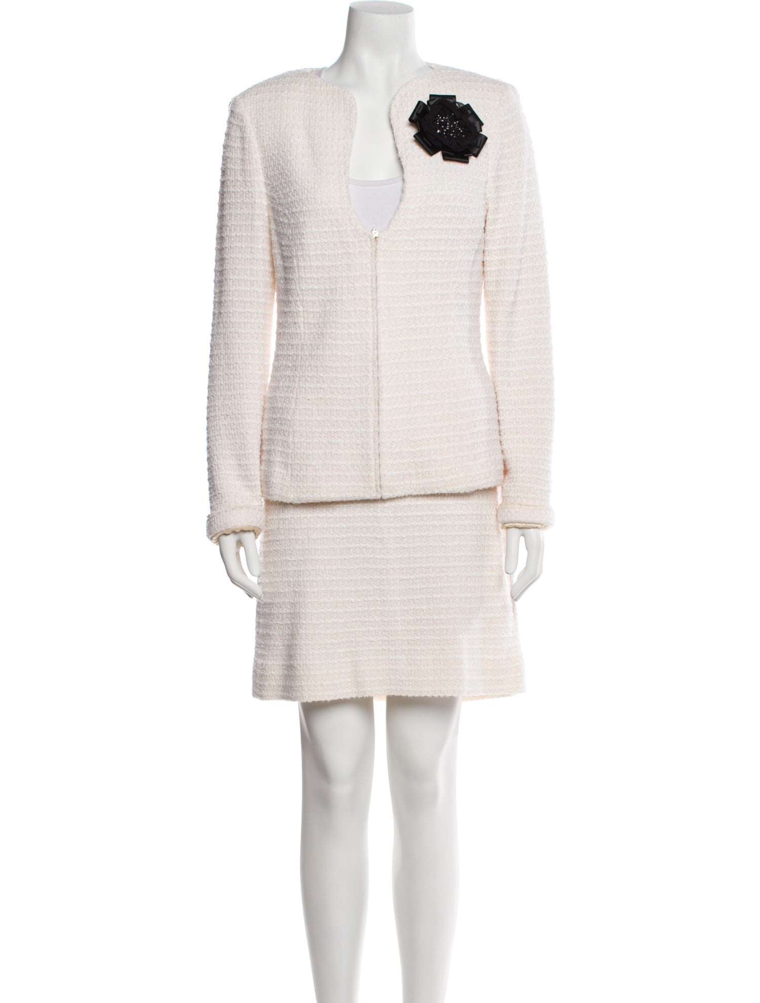 St. John Evening Wool Crystal Embellishments Skirt Set