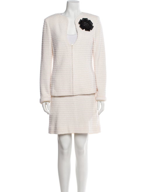 St. John Evening Wool Crystal Embellishments Skirt Set