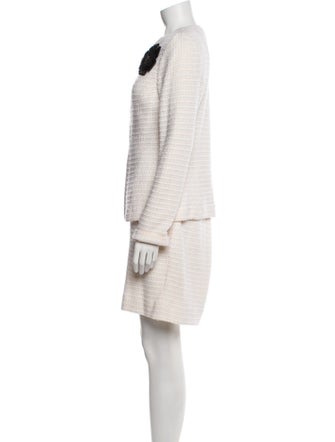 St. John Evening Wool Crystal Embellishments Skirt Set