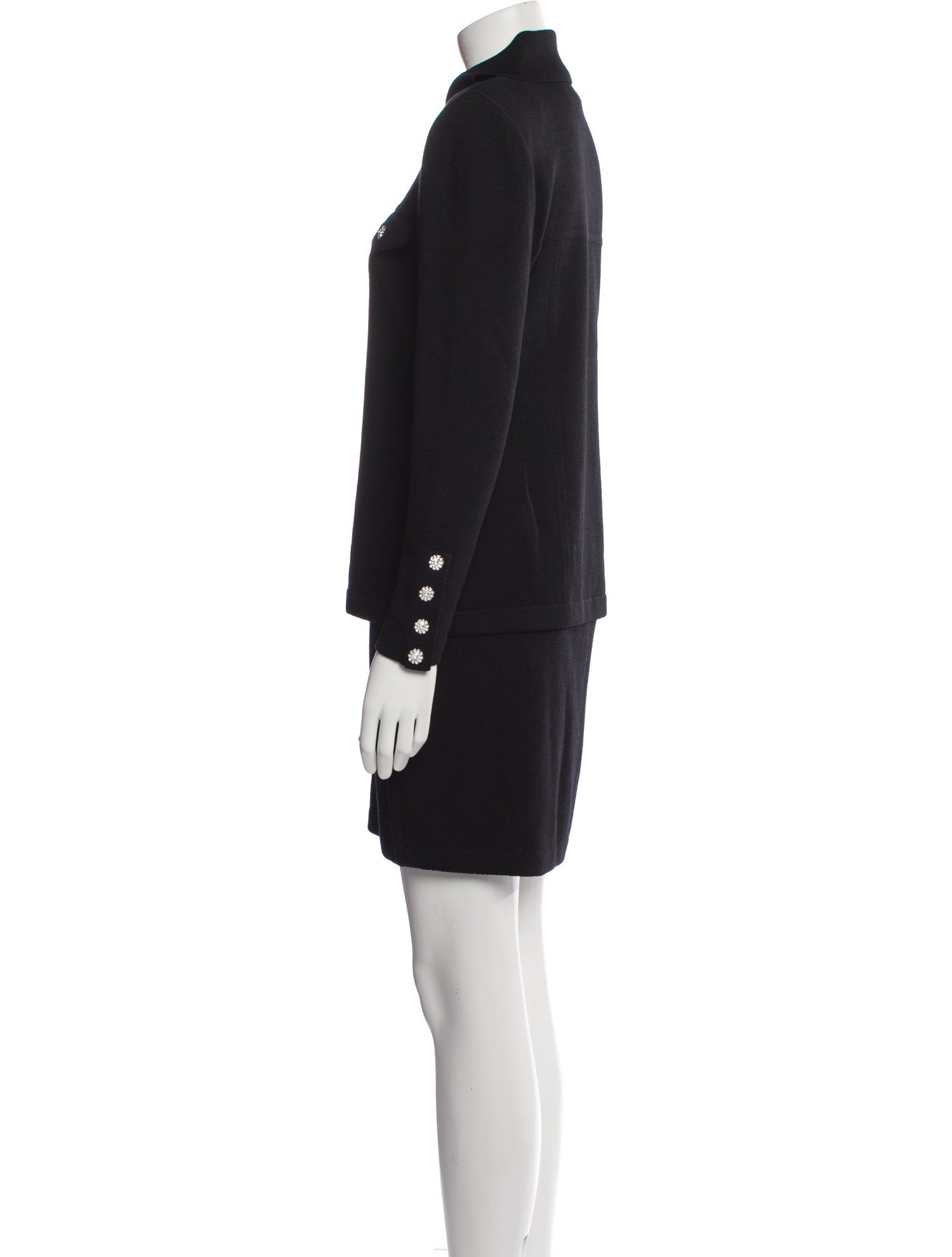 St. John Evening Crystal Embellishments Skirt Suit