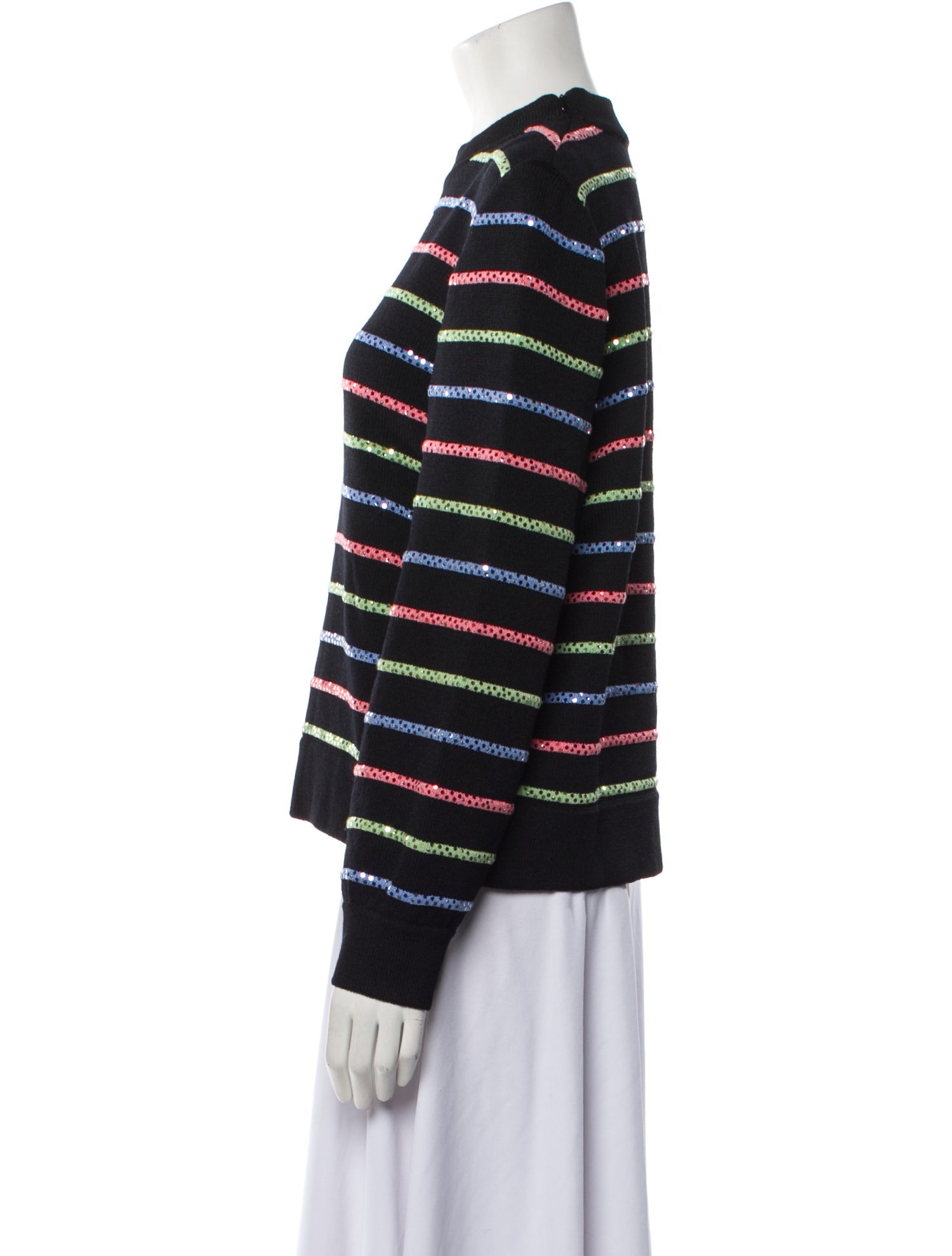 St. John Evening Striped Crew Neck Sweater