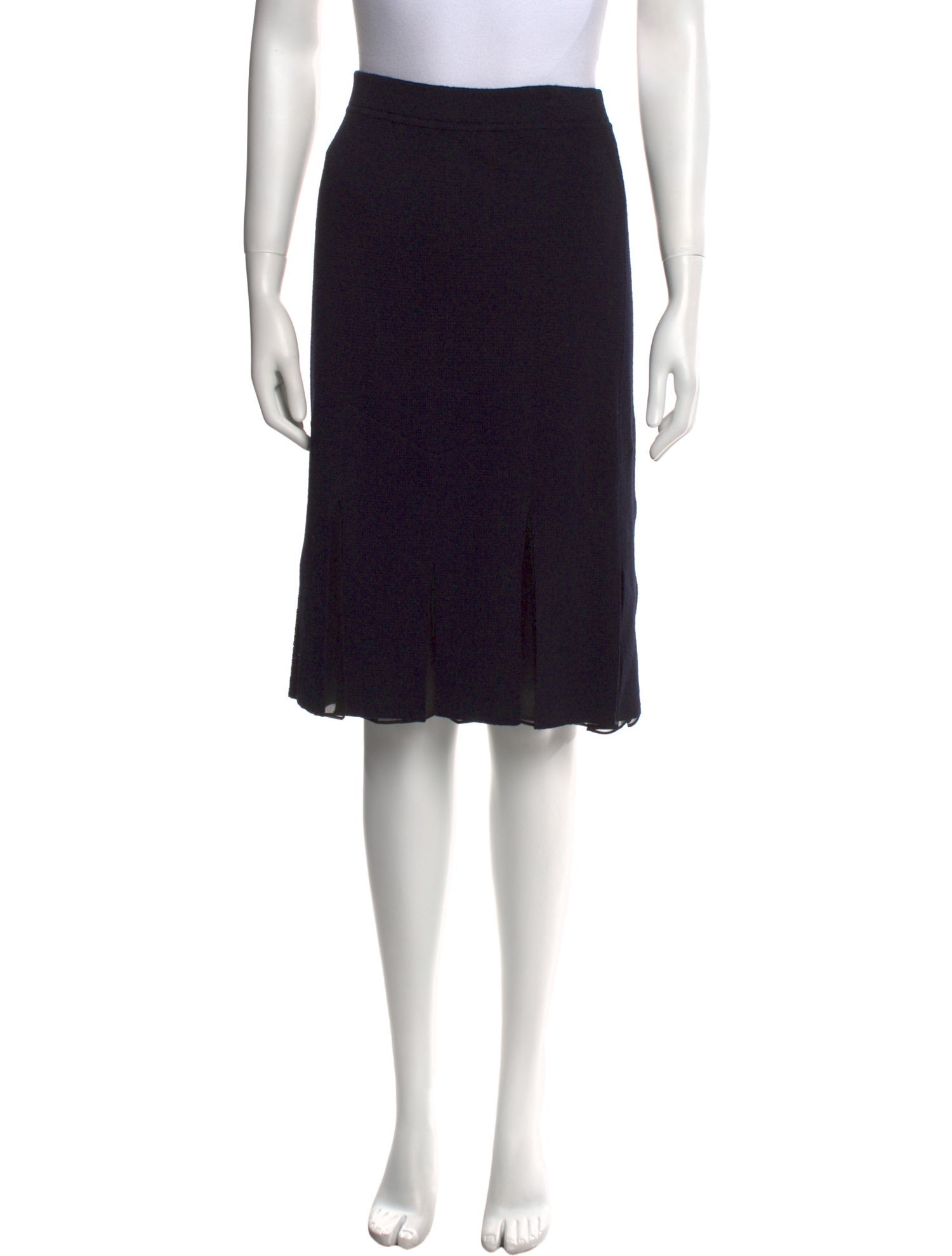 St. John Evening Pleated Accents Knee-Length Skirt