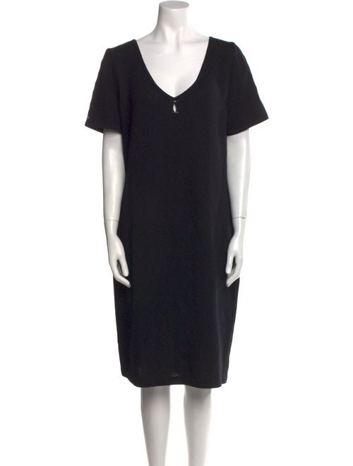 St. John Evening V-Neck Knee-Length Dress