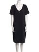 St. John Evening V-Neck Knee-Length Dress