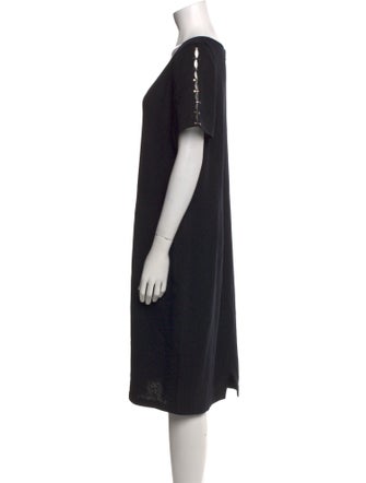 St. John Evening V-Neck Knee-Length Dress