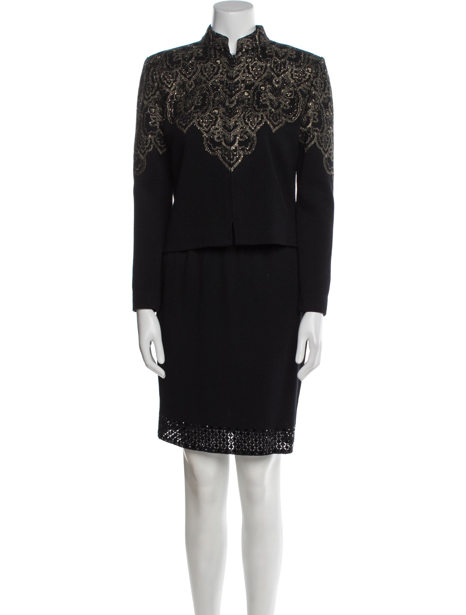 St. John Evening Crystal Embellishments Skirt Set