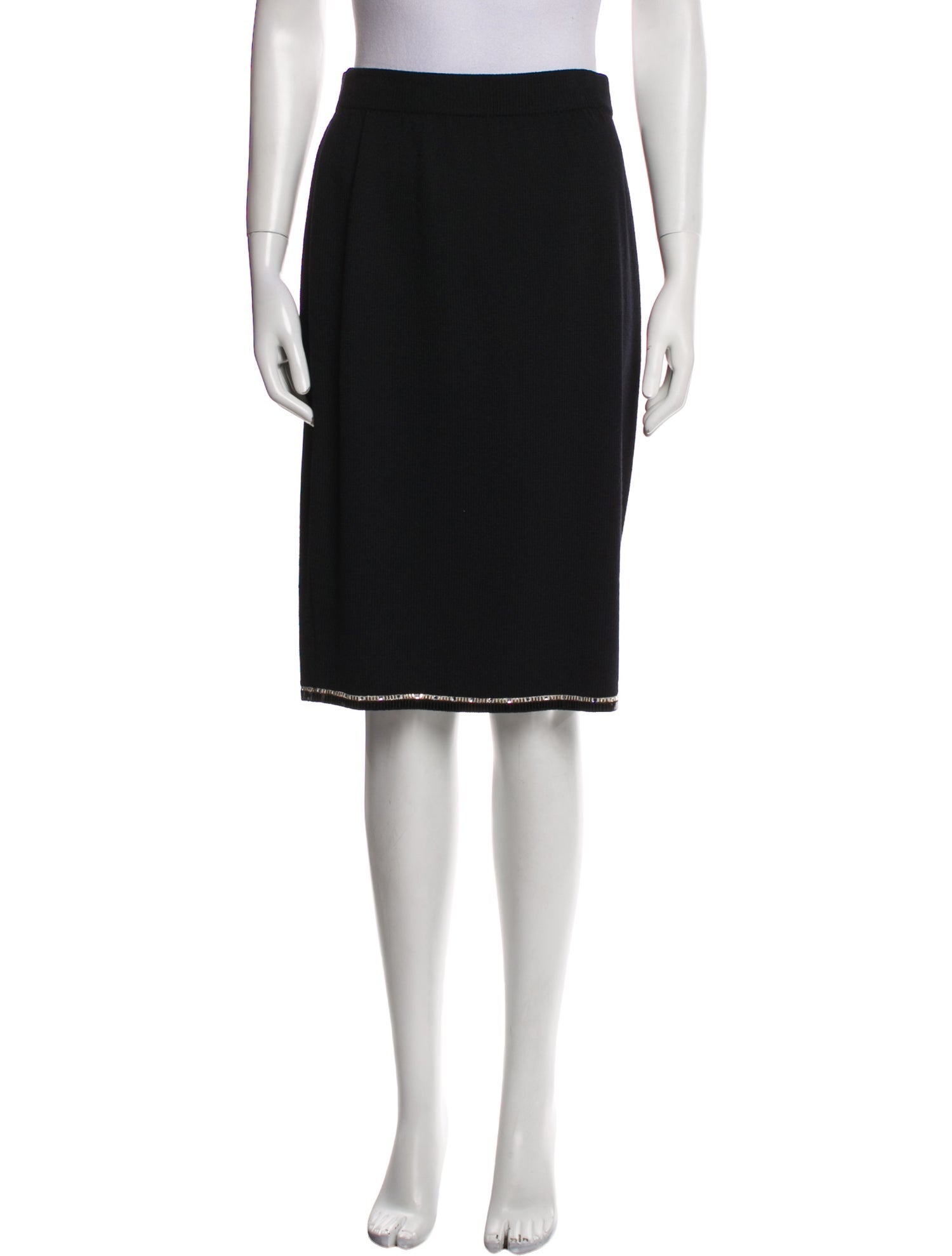 St. John Evening Glitter Accents Knee-Length Skirt