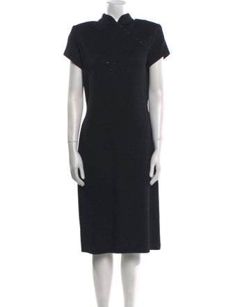 St. John Evening Mock Neck Midi Length Dress