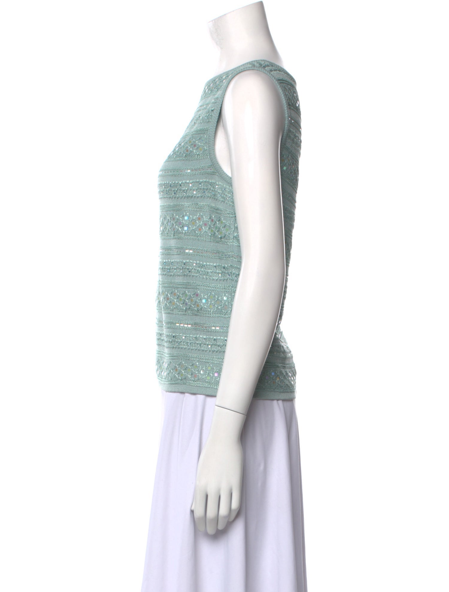 St. John Evening Striped Bateau Neckline Sweater