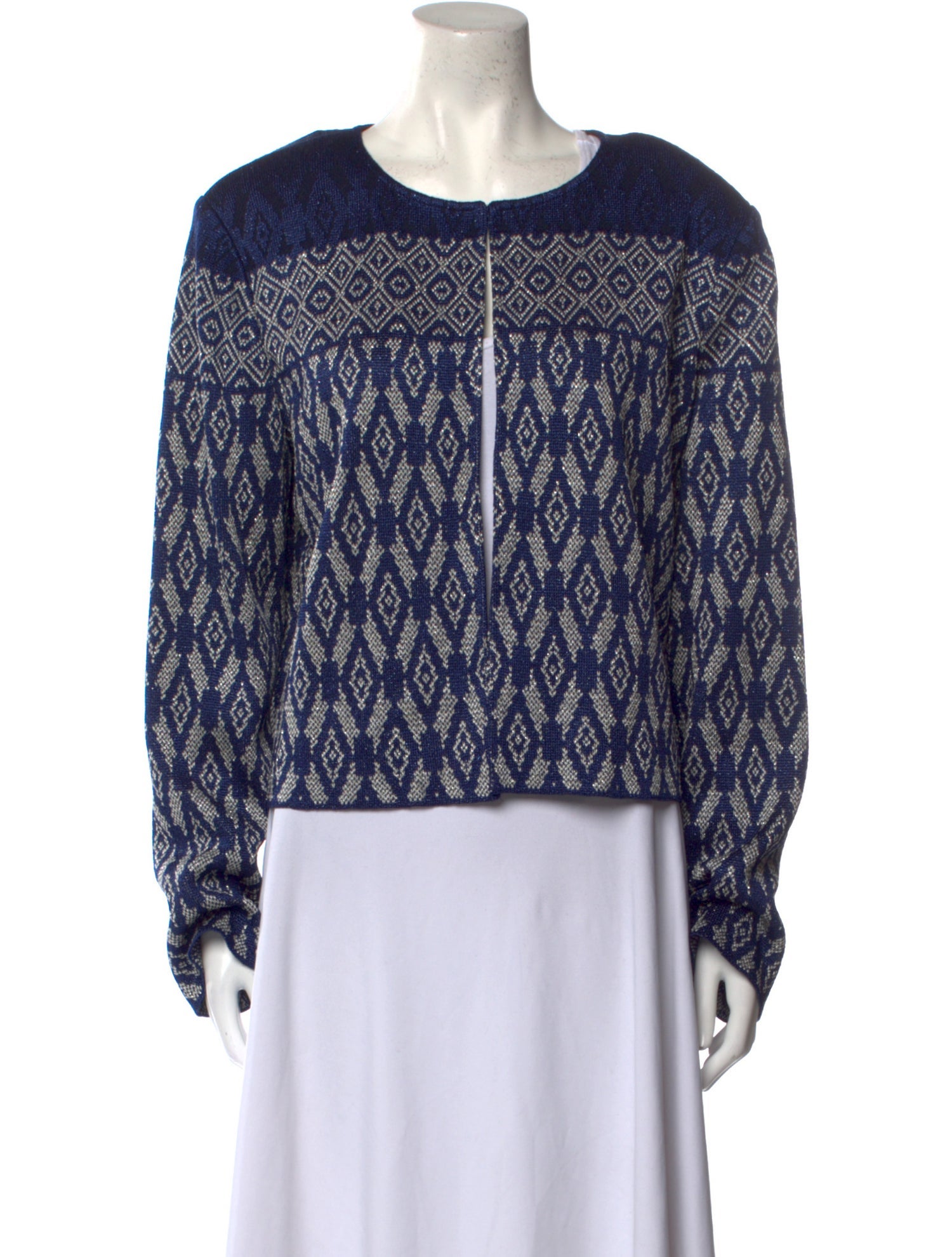 St. John Evening Printed Scoop Neck Sweater