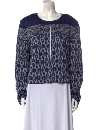 St. John Evening Printed Scoop Neck Sweater