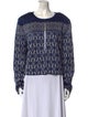 St. John Evening Printed Scoop Neck Sweater