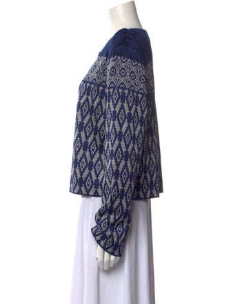 St. John Evening Printed Scoop Neck Sweater