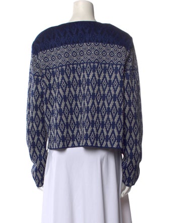 St. John Evening Printed Scoop Neck Sweater