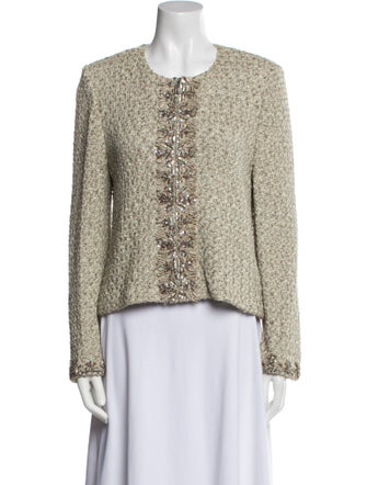 St. John Evening Wool Tweed Pattern Jacket