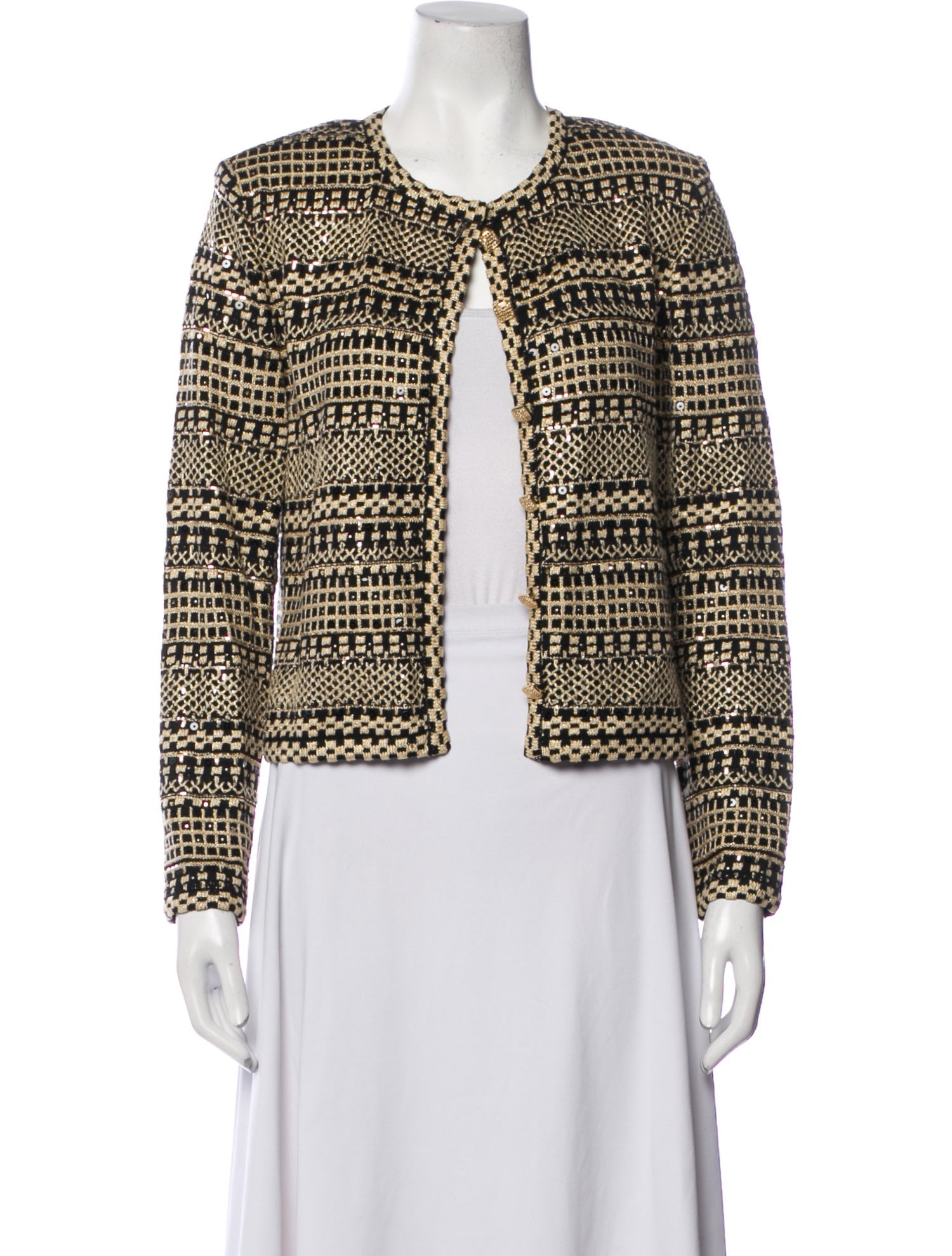 St. John Evening Cashmere Patterned Evening Jacket