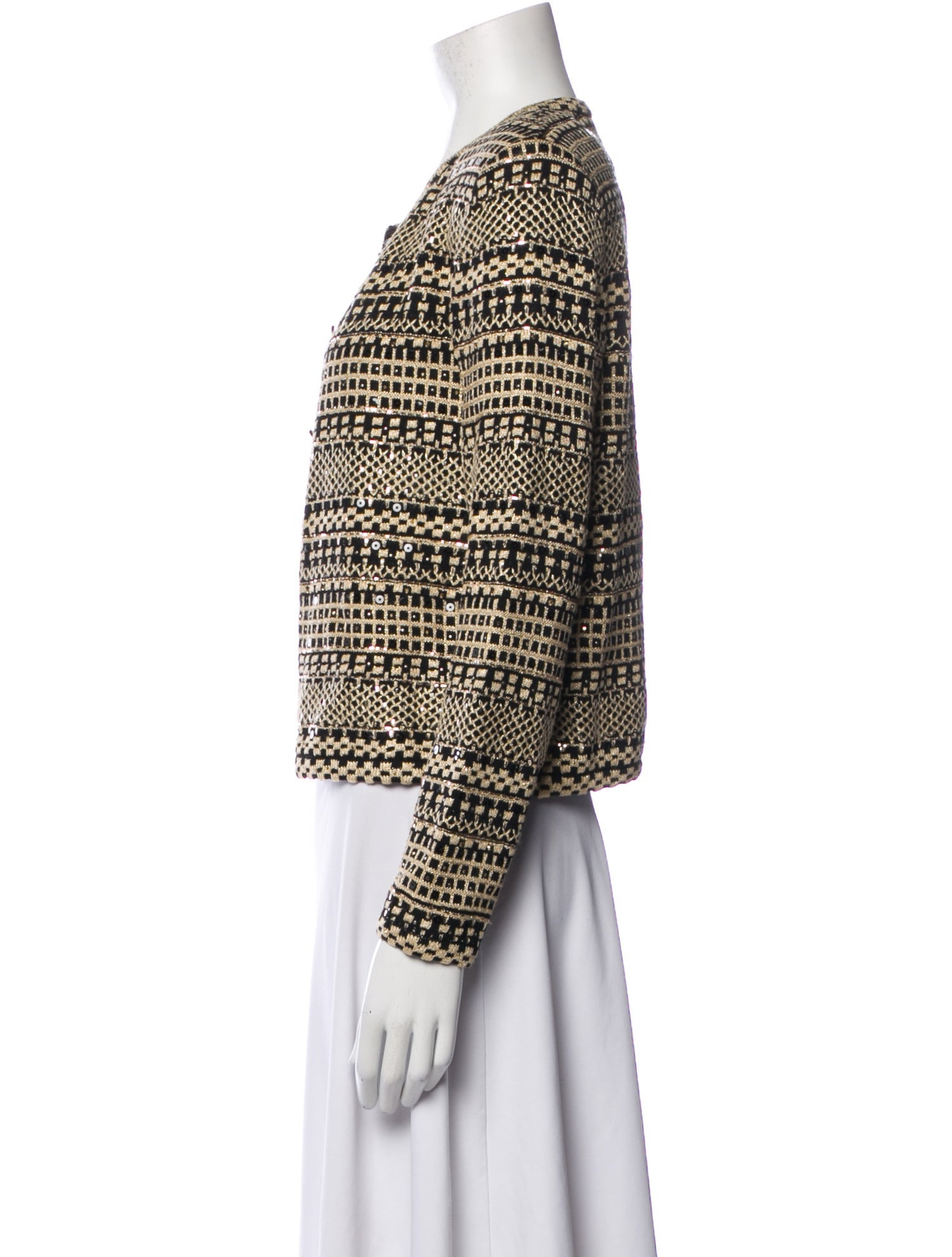 St. John Evening Cashmere Patterned Evening Jacket