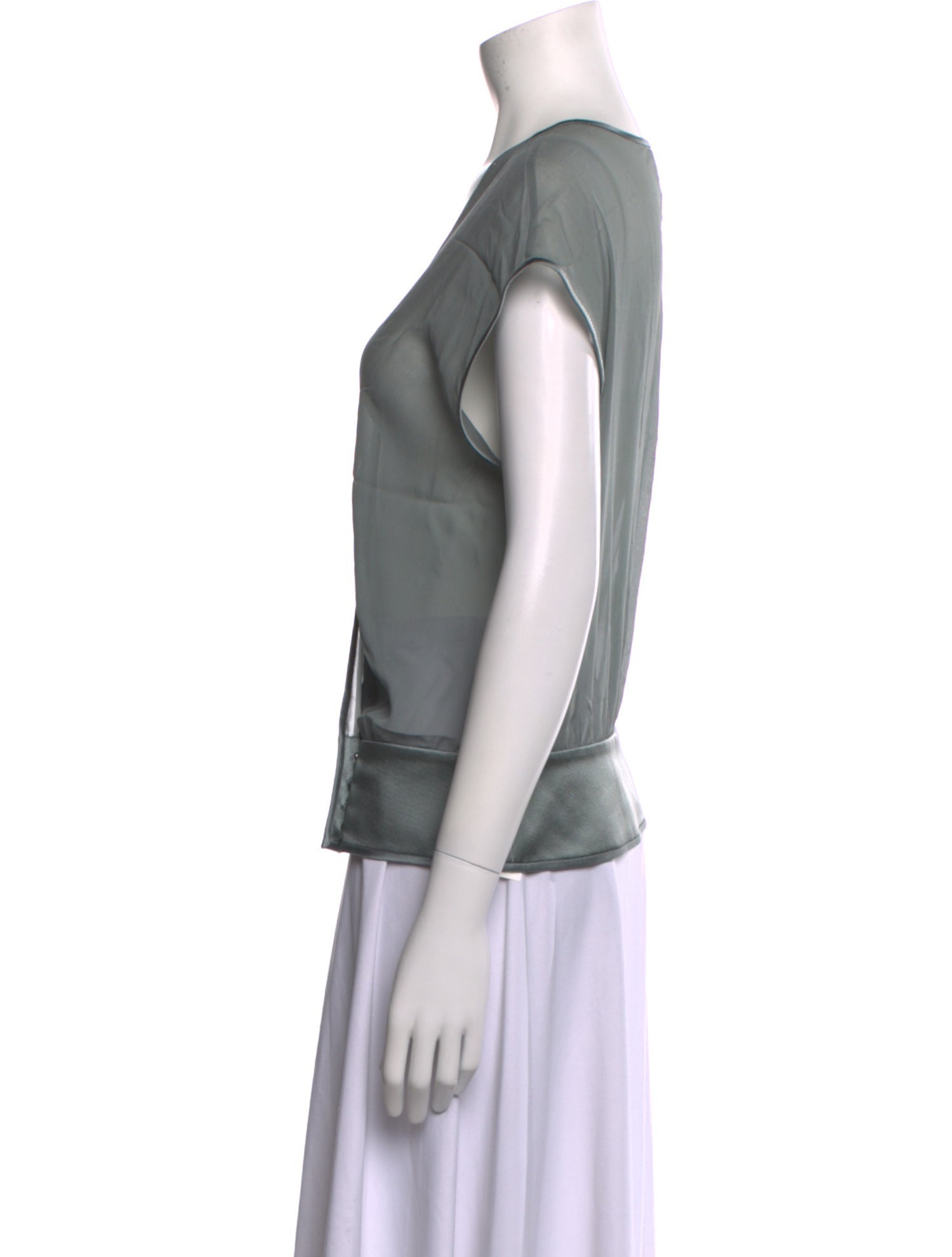 St. John Evening Silk V-Neck Blouse