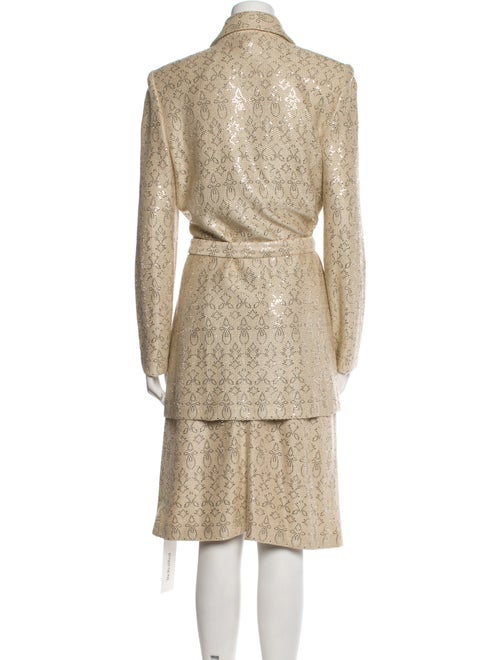 St. John Evening Printed Sequin Embellishments Dress Set