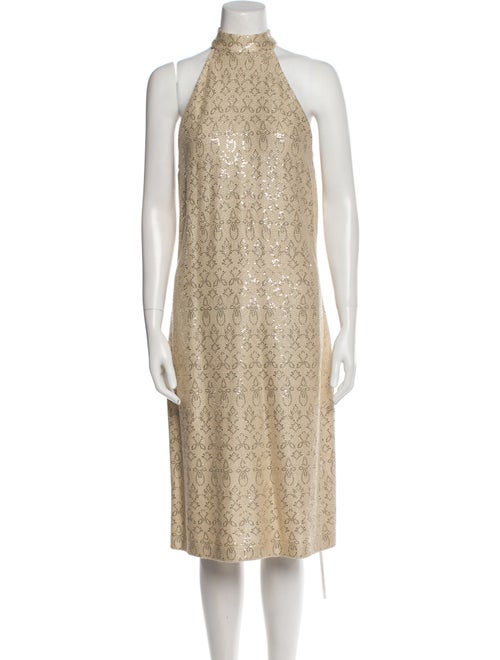 St. John Evening Printed Sequin Embellishments Dress Set