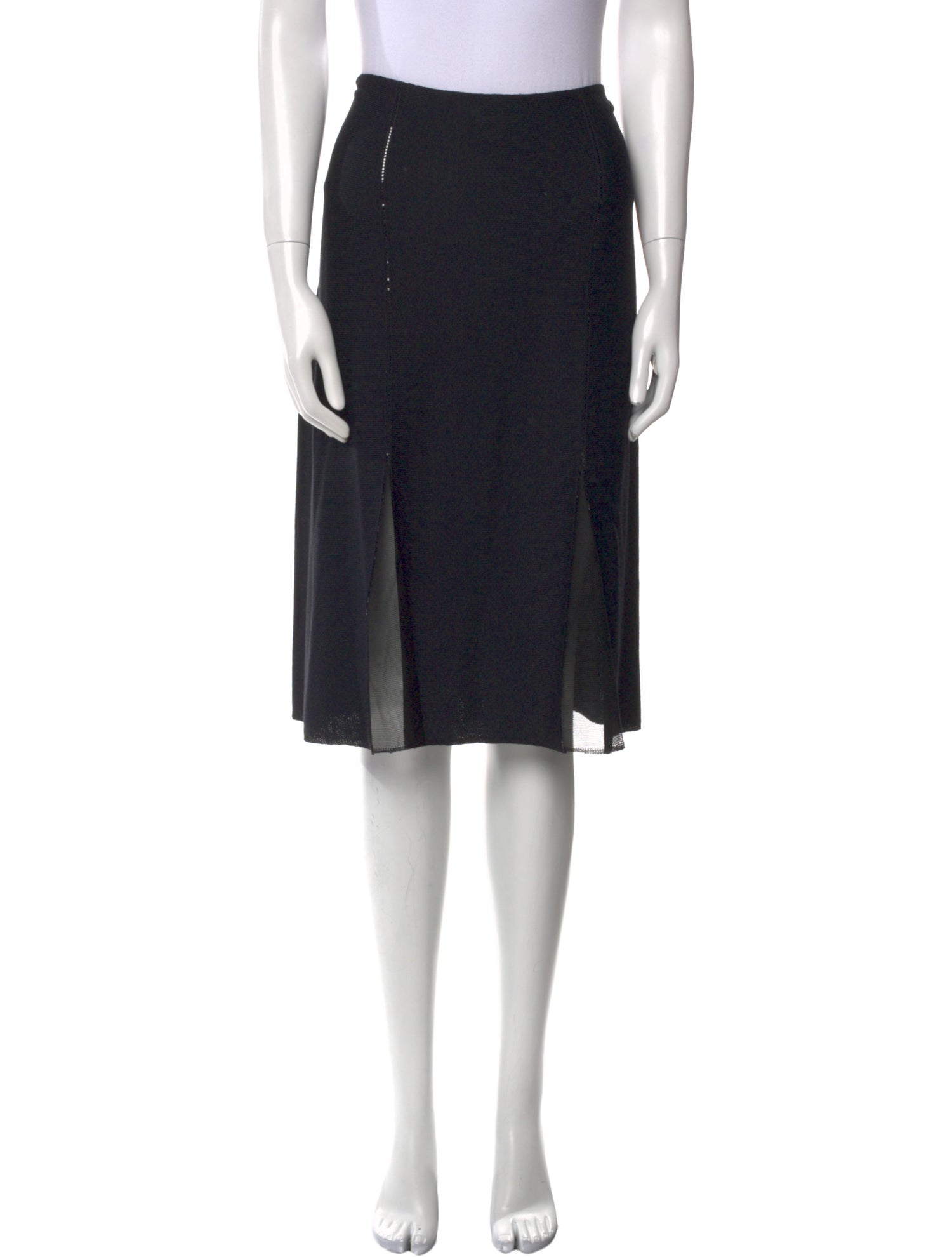 St. John Evening Mesh Accents Knee-Length Skirt