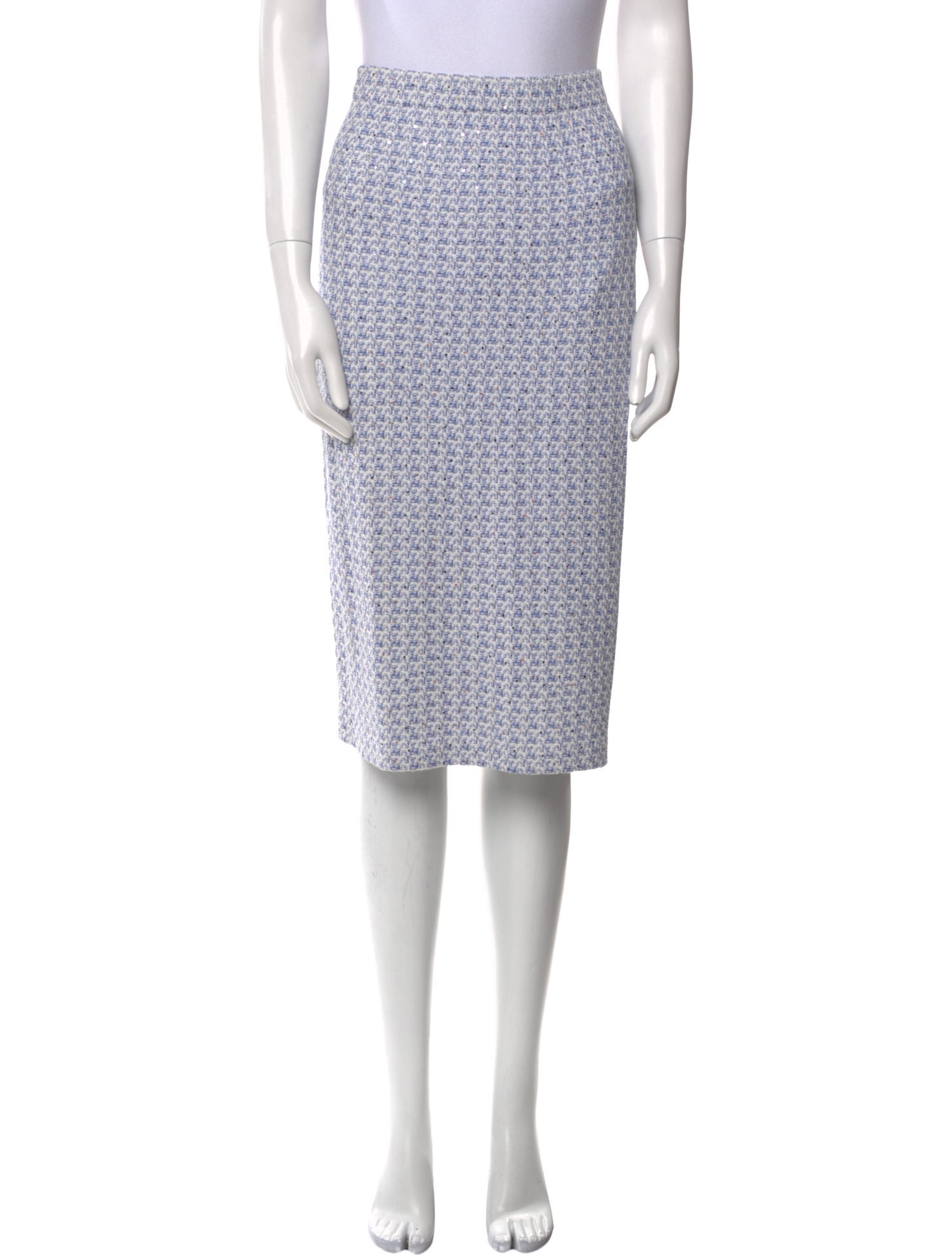 St. John Evening Floral Print Knee-Length Skirt