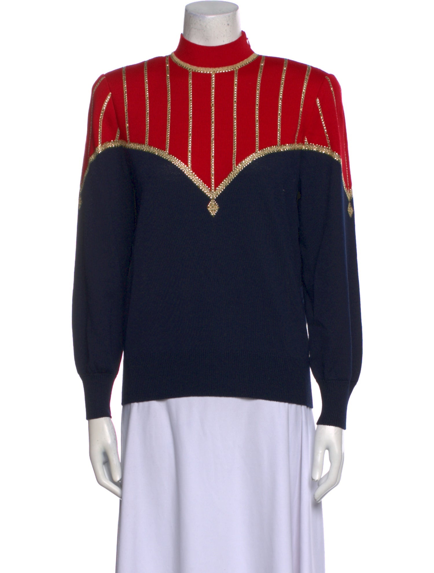 St. John Evening Wool Striped Sweater