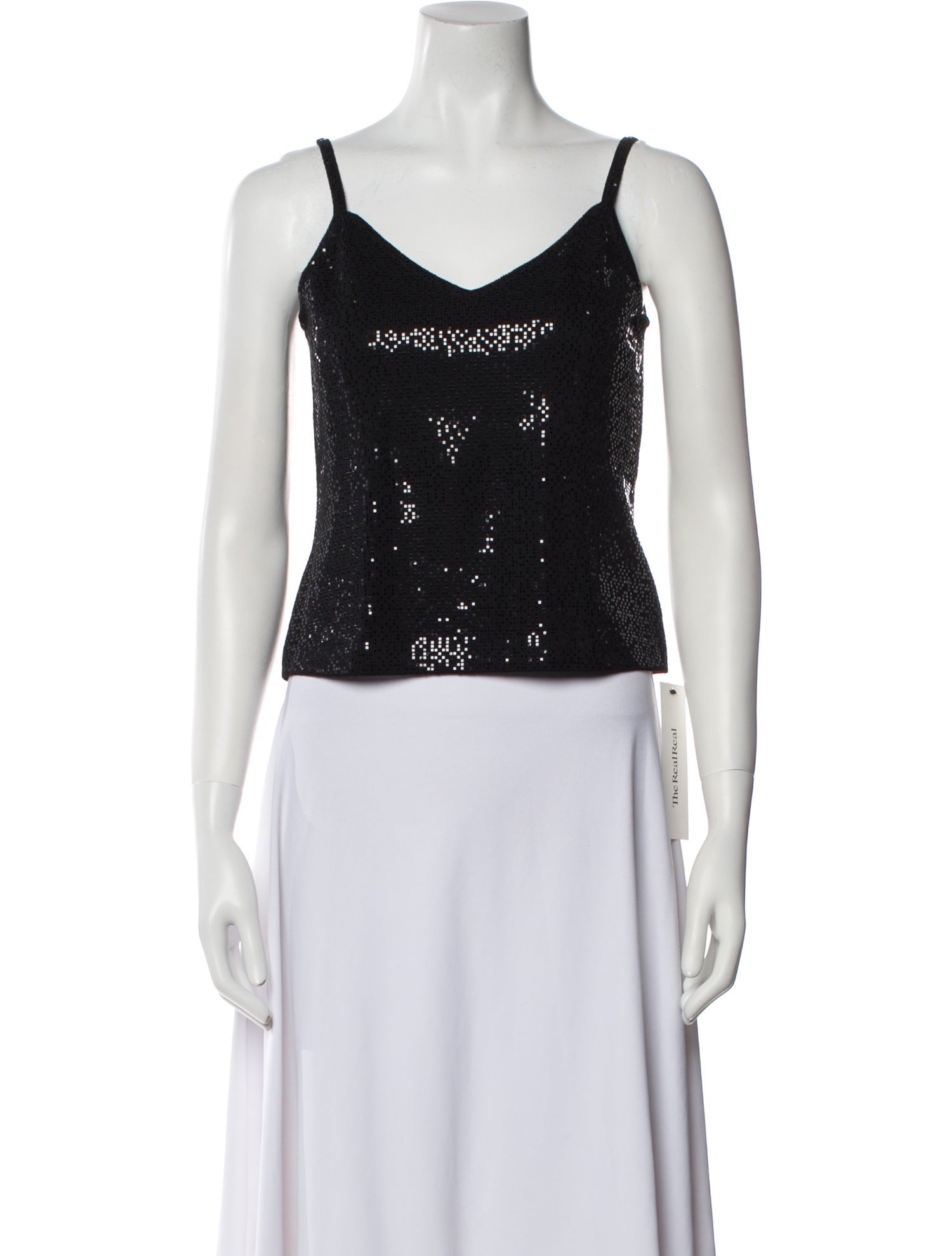 St. John Evening V-Neck Sleeveless Crop Top