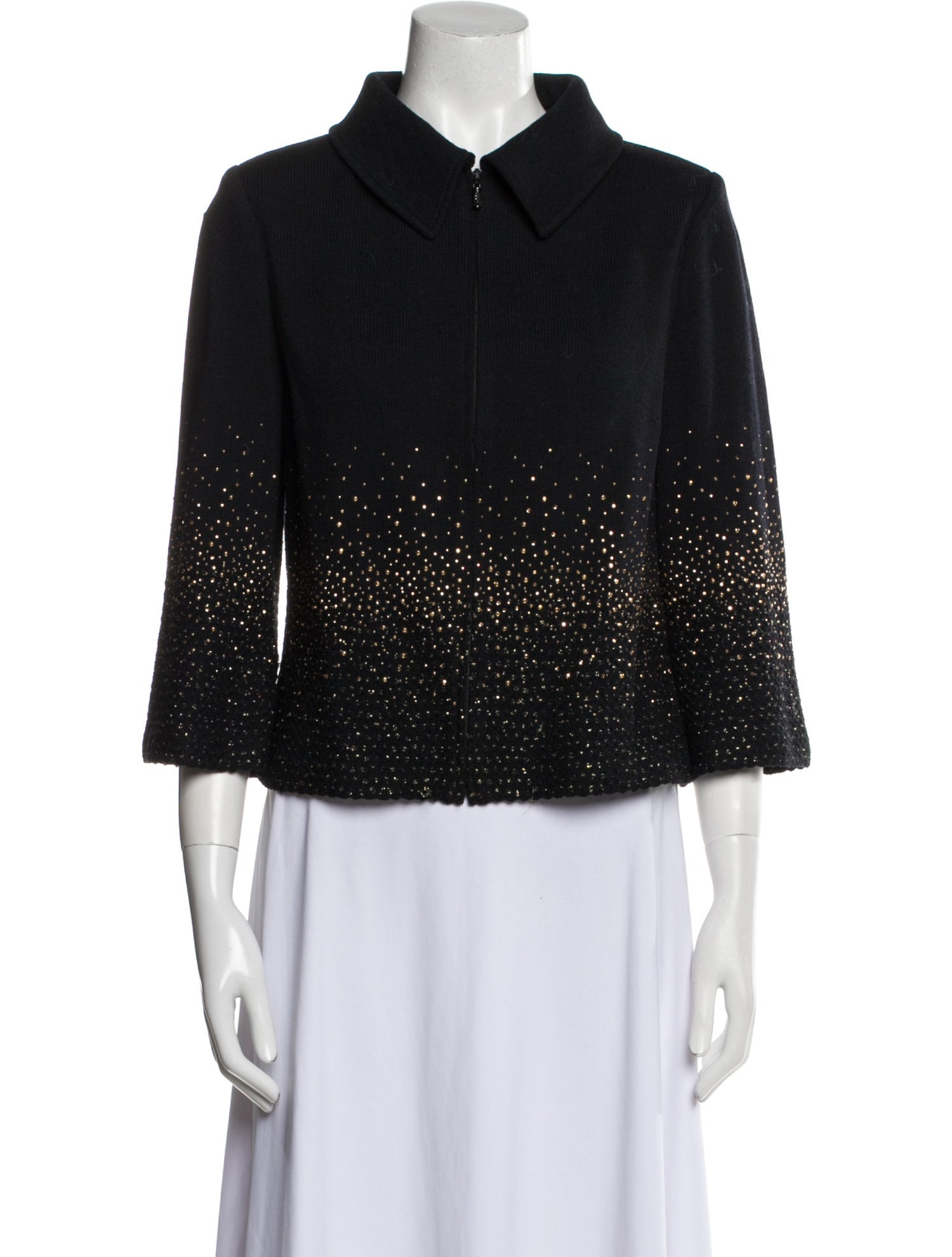 St. John Evening Wool Printed Evening Jacket